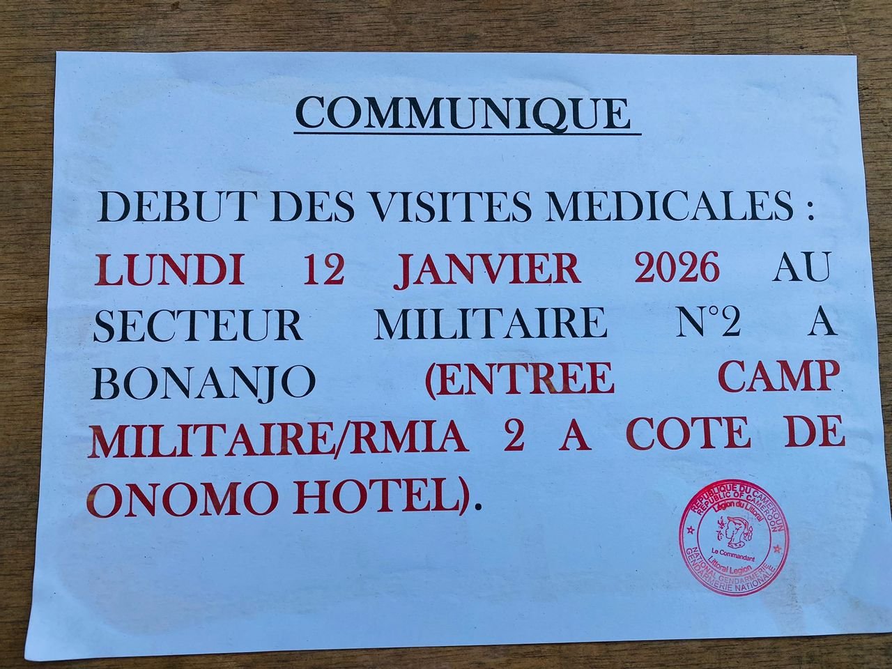 Début des visites médicales – Information importante aux candidats